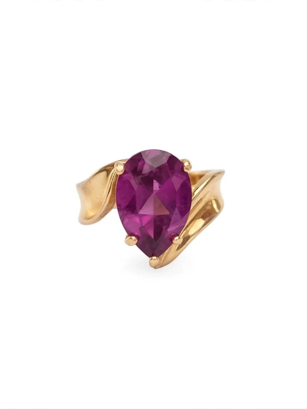 14K Gold Over 925 Silver Purple Ring Oval Size 8 Amethyst Style